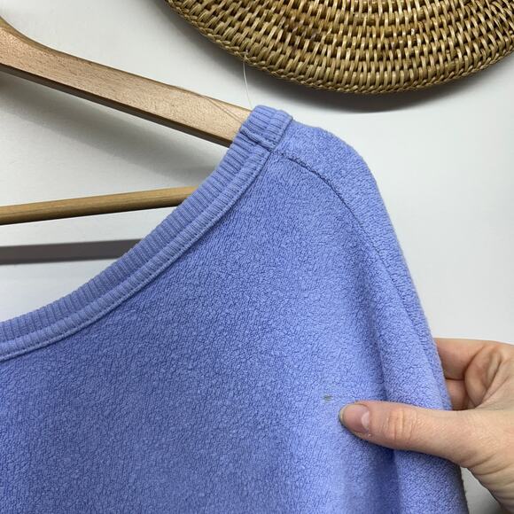 Aerie Oversized Long Sleeve Top Plus Size XXL Baby Blue Terry Cloth Ruched - Picture 6 of 6